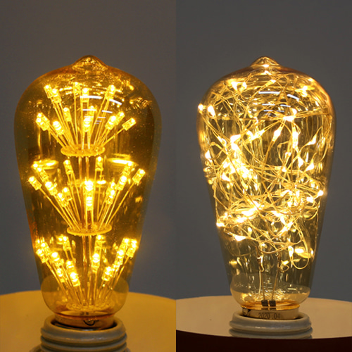 더쎈 LED 에디슨 램프 ST-64 눈꽃/은하수 E26